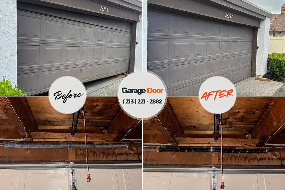 Before and after: garage door repair George, IA